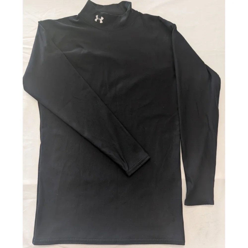 Under Armour ColdGear Shirt Mens XL Black Mock Turtleneck Compression Thermal